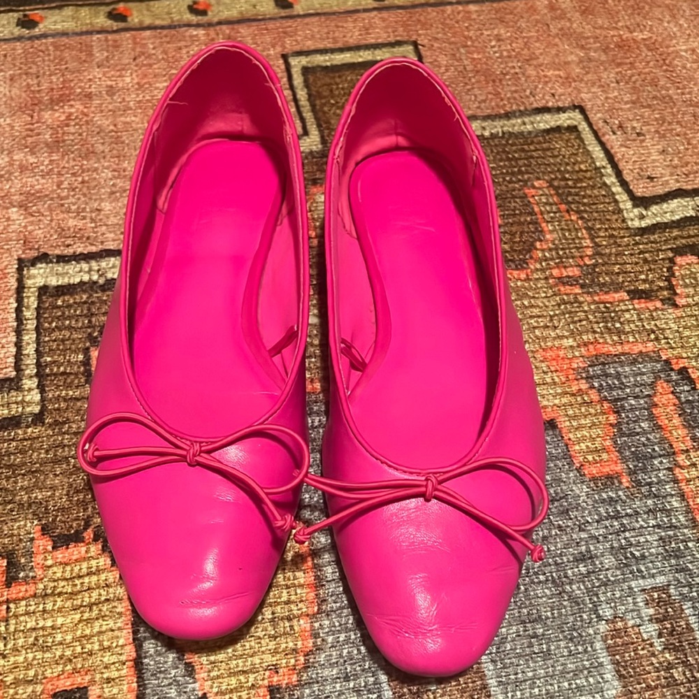 Hot pink Zara ballet flats